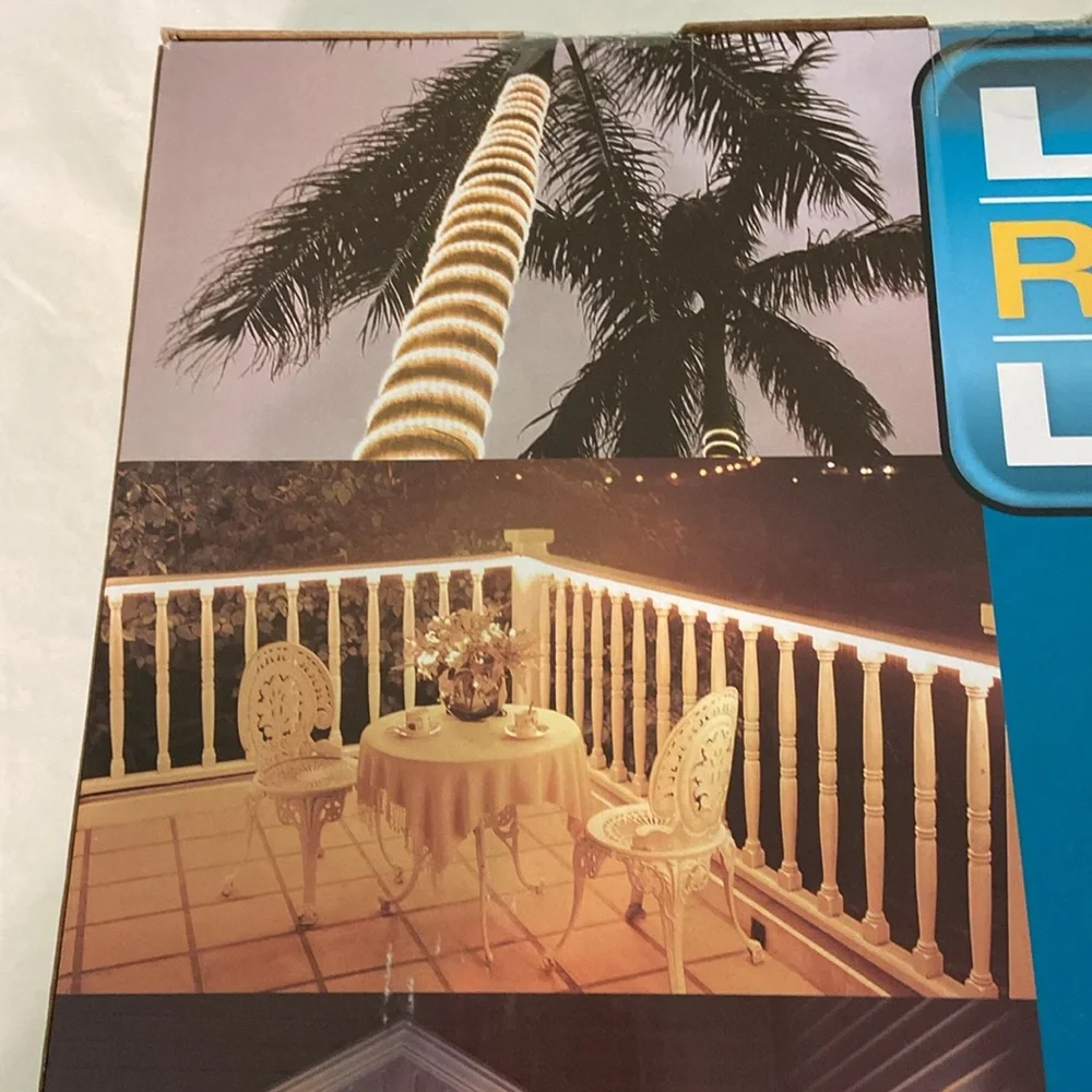NIB LED rope lights 18 foot pathways, trees. Holiday, roofline decks